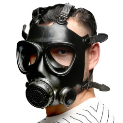 Men Army Masque à gaz BDSM KOMPLET BREATH Noir